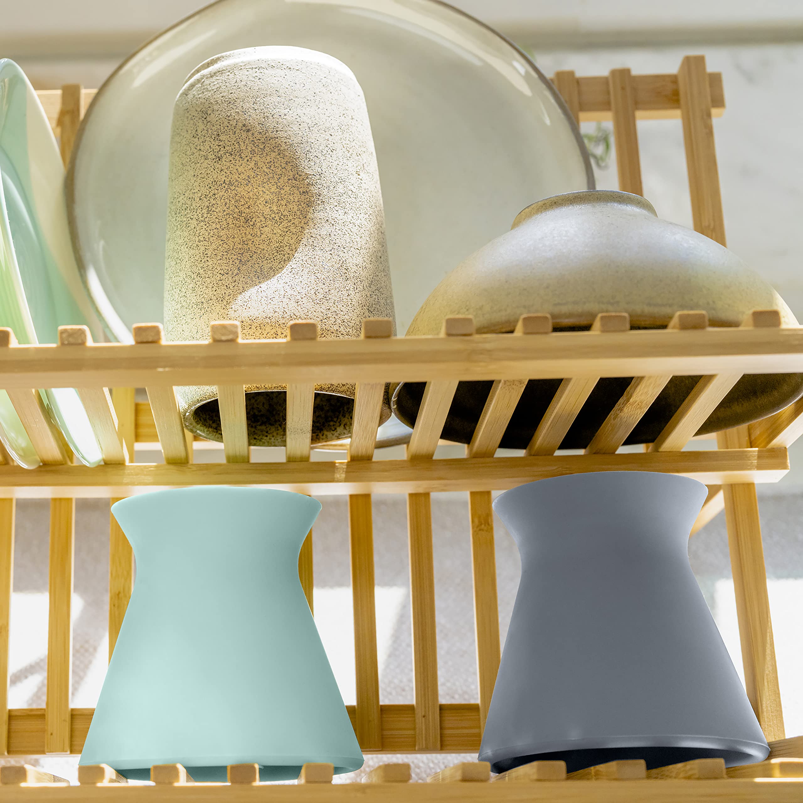 Bökee Baby Bottle Holder and Easy Hands Free Silicone Breast Pump Holder​ for One Handed Bottle Prep - Robins Egg, 1-Pack - Image 11