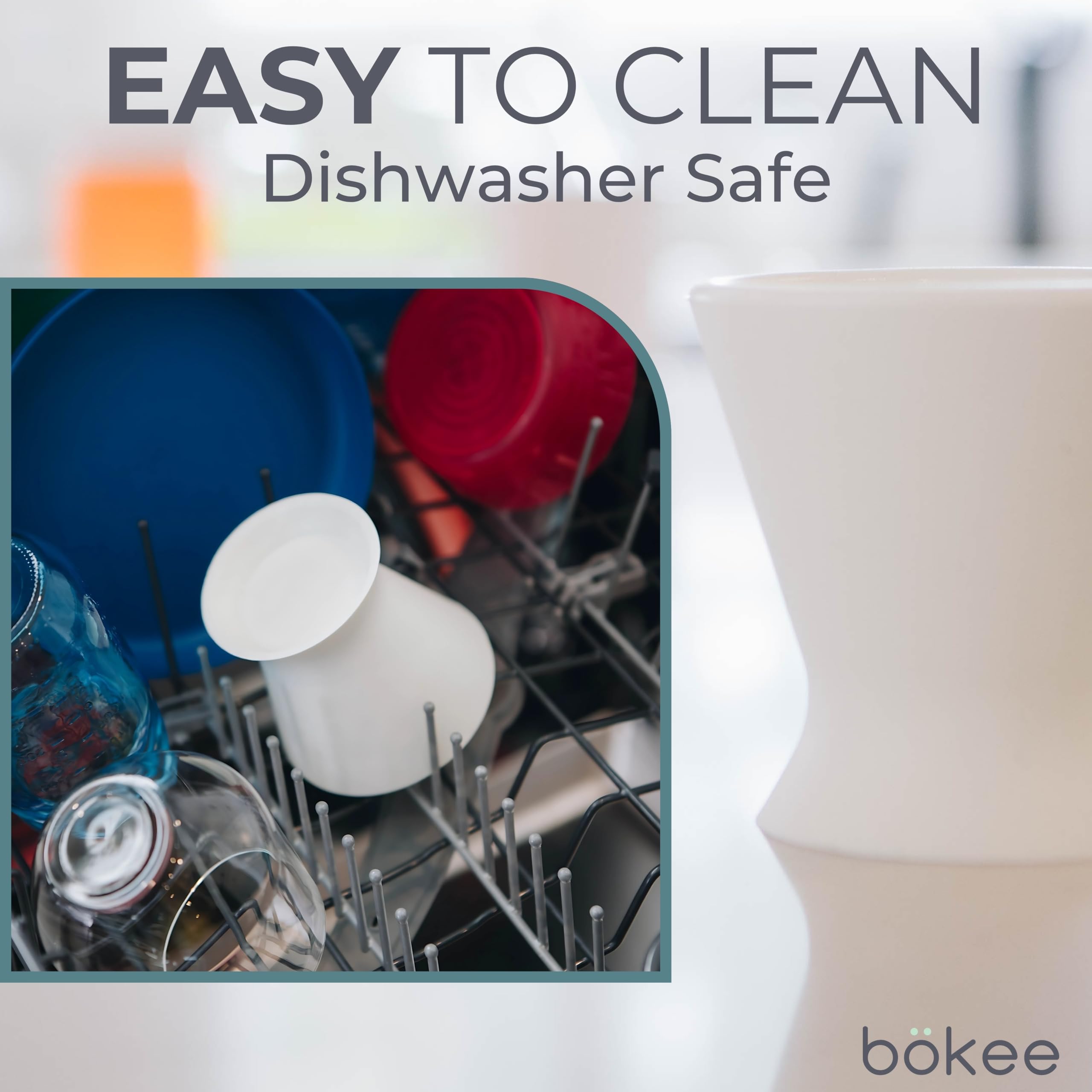 Bökee Baby Bottle Holder and Easy Hands Free Silicone Breast Pump Holder​ for One Handed Bottle Prep - Robins Egg, 1-Pack - Image 6