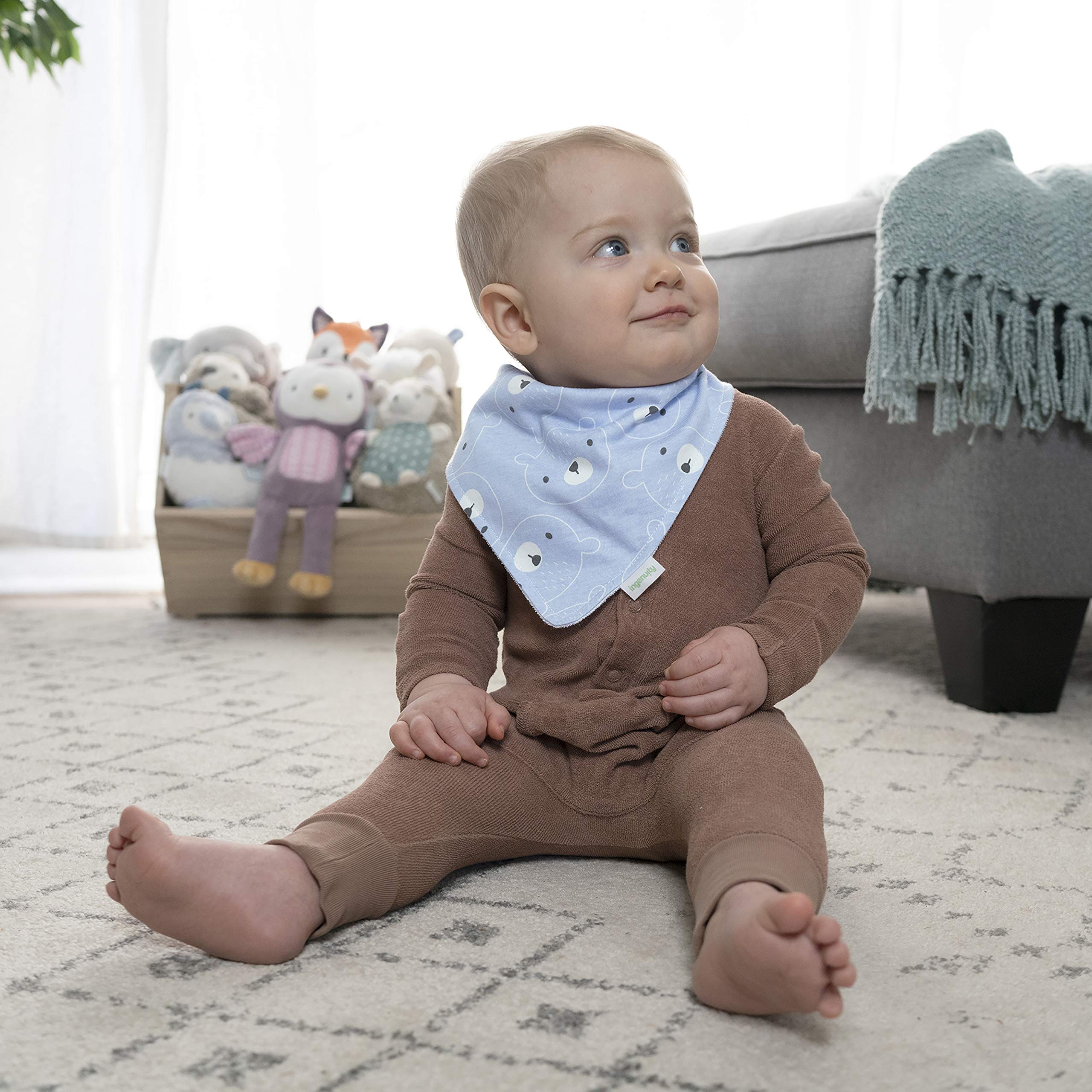 Easy Eater 3-Pack Baby Bandana Cotton Drool Bib for Eating or Teething - Kodi - Image 3