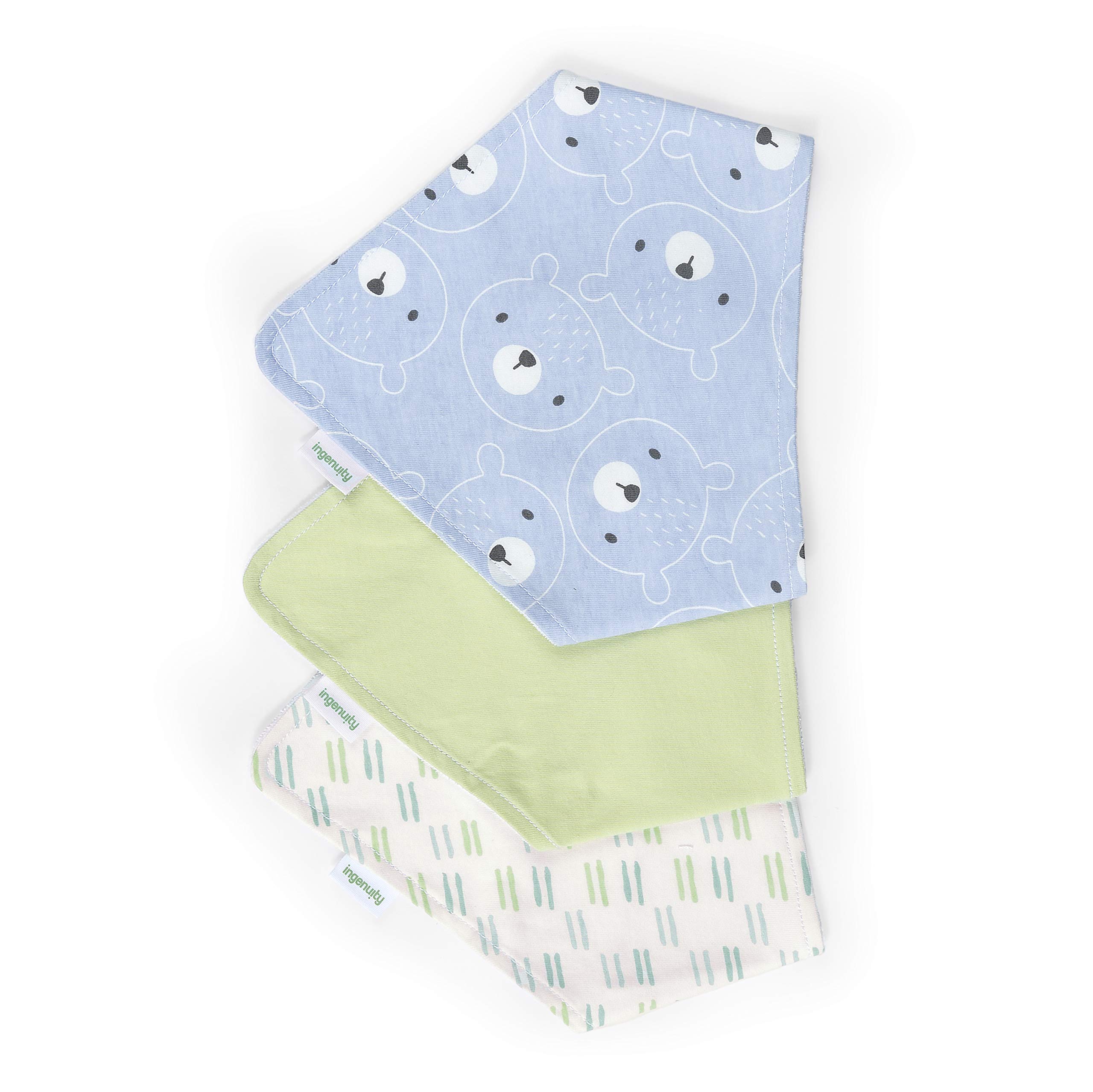 Easy Eater 3-Pack Baby Bandana Cotton Drool Bib for Eating or Teething - Kodi - Image 5
